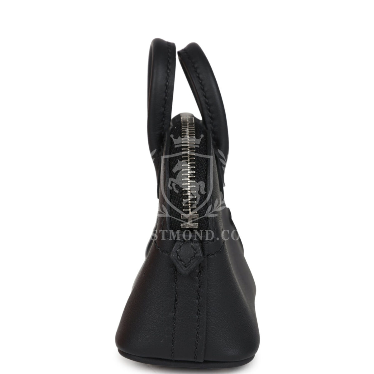 Hermes Mini Bolide Shark Bag Charm Black and White Swift Palladium Hardware — изображение 6