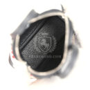 Hermes Mini Bolide Shark Bag Charm Black and White Swift Palladium Hardware