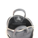Hermes Mini Bolide Shark Bag Charm Black and White Swift Palladium Hardware