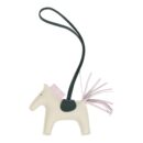 Hermes Rodeo Bag Charm PM Craie, Mauve Pale & Vert Cypres Milo Lambskin
