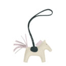 Hermes Rodeo Bag Charm PM Craie, Mauve Pale & Vert Cypres Milo Lambskin