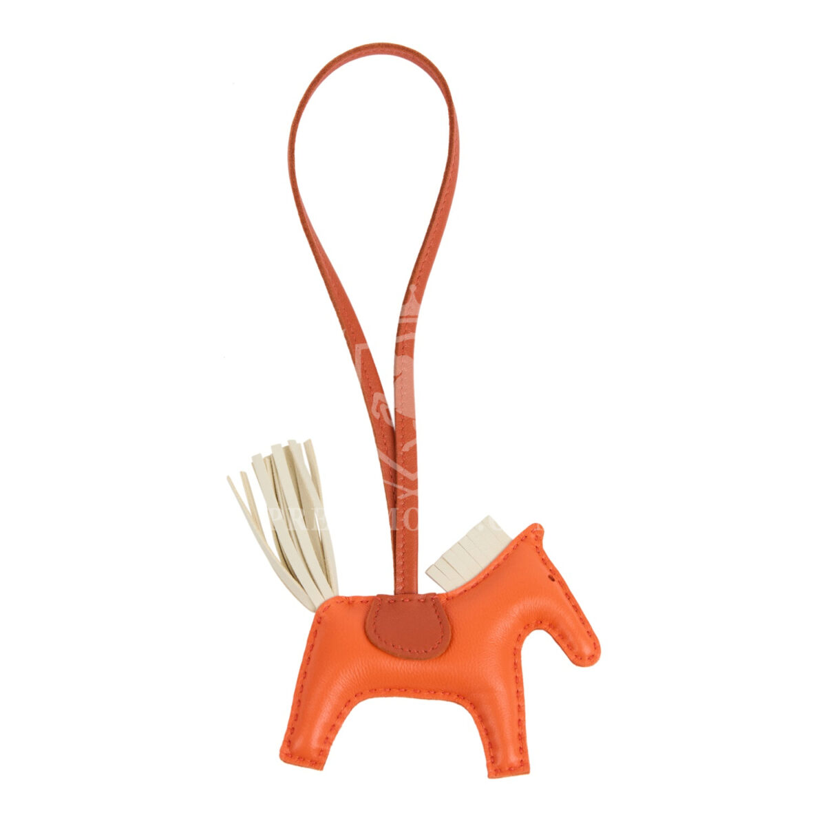 Hermes Rodeo Bag Charm PM Orange Poppy, Craie and Terre Battue Milo Lambskin — изображение 2