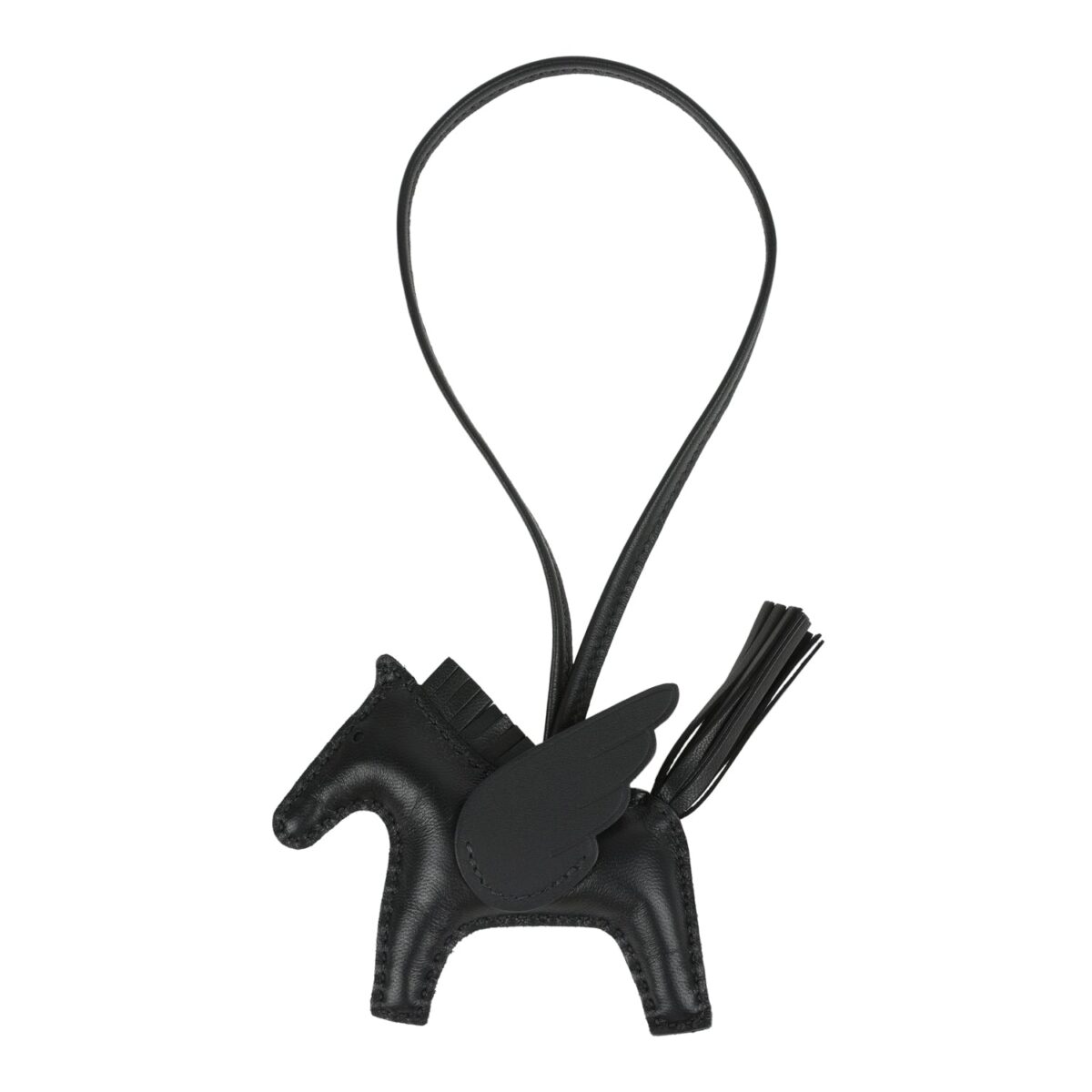 Hermes Pegase Rodeo Bag Charm PM So Black Milo Lambskin