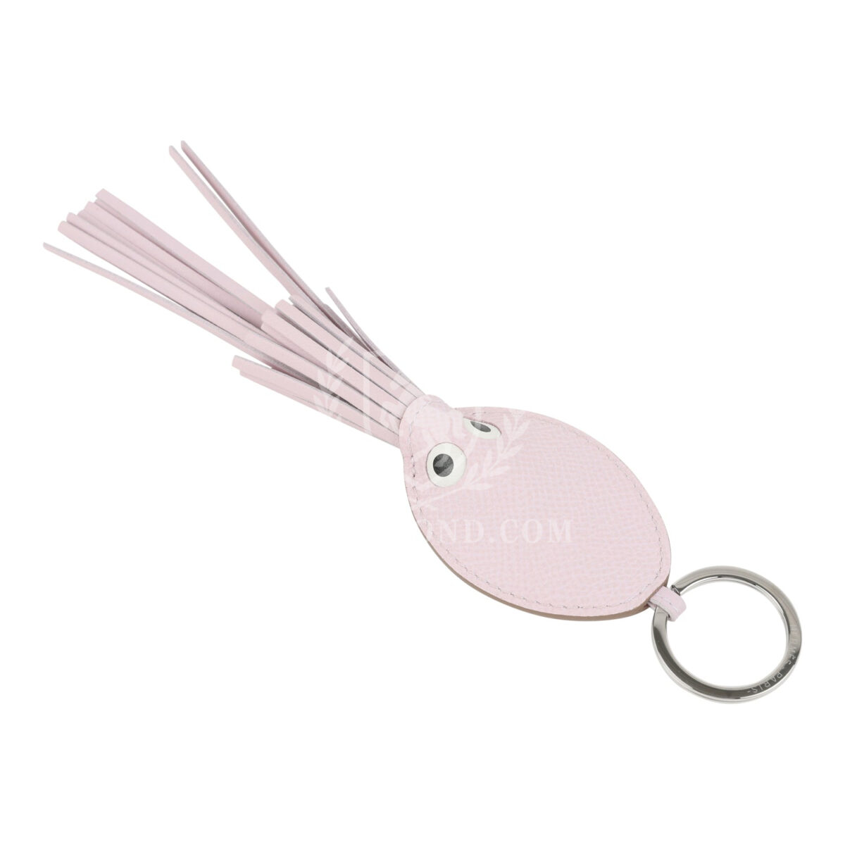 Hermes Poulpe Key Ring Charm Mauve Pale, Blanc, Black Milo Lambskin & Epsom Palladium Hardware — изображение 6