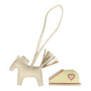 Hermes Rodeo Robeo Coeur Charm PM Craie, Jaune Milton & Rouge Radieux Milo Lambskin