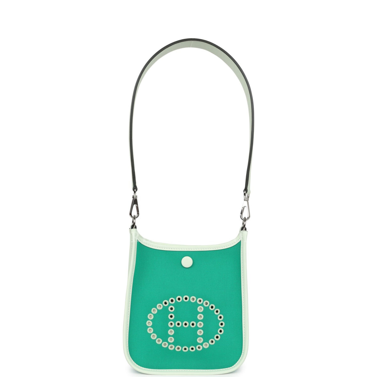 Hermes Neo Evelyne TPM Menthe Officier Canvas and Vert Fizz Swift PHW — изображение 7