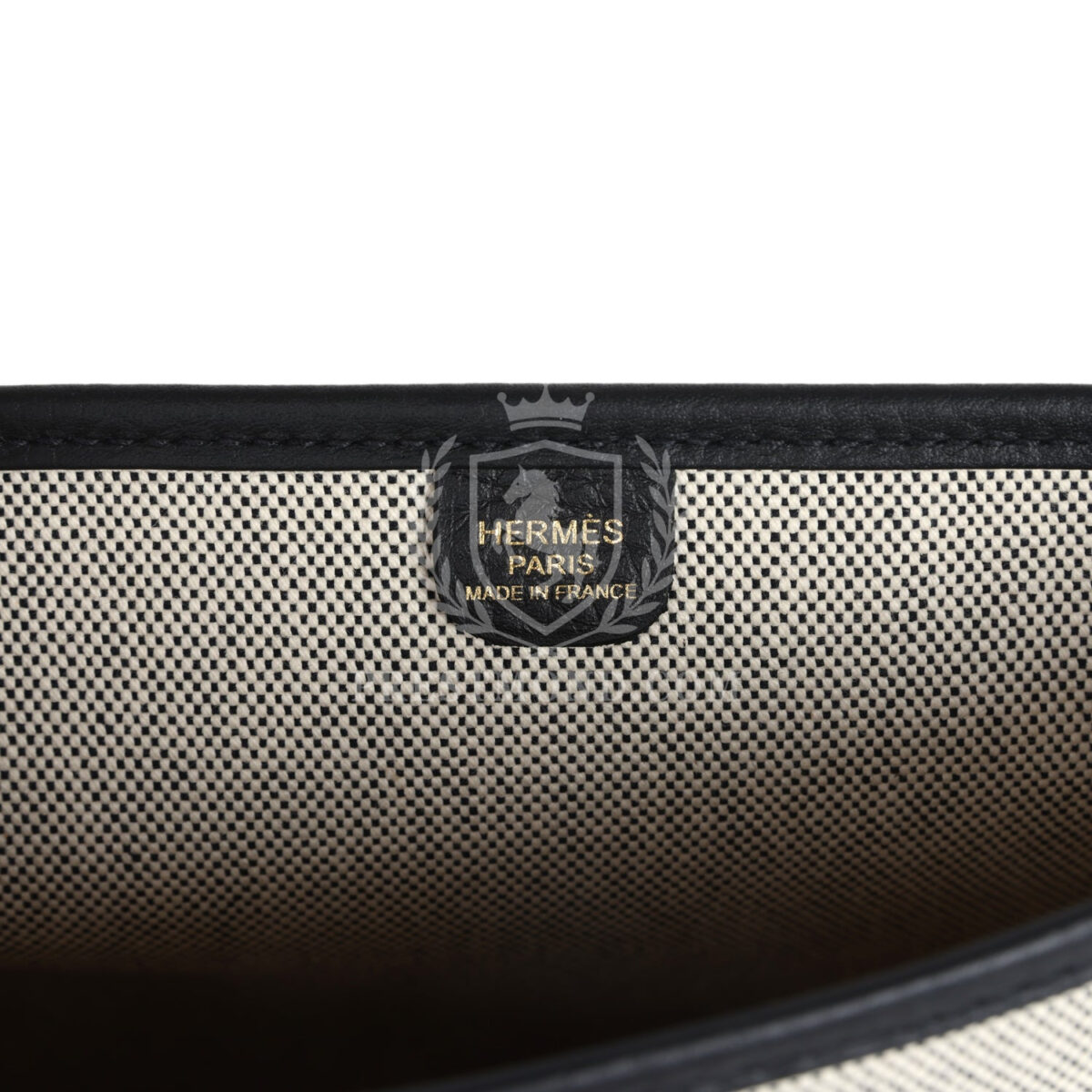 Hermes Evelyne III PM Black Clemence and Ecru Toile GHW — изображение 7