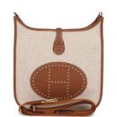 Hermes Evelyne III PM GHW Clemence and Ecru Toile H Canvas GHW