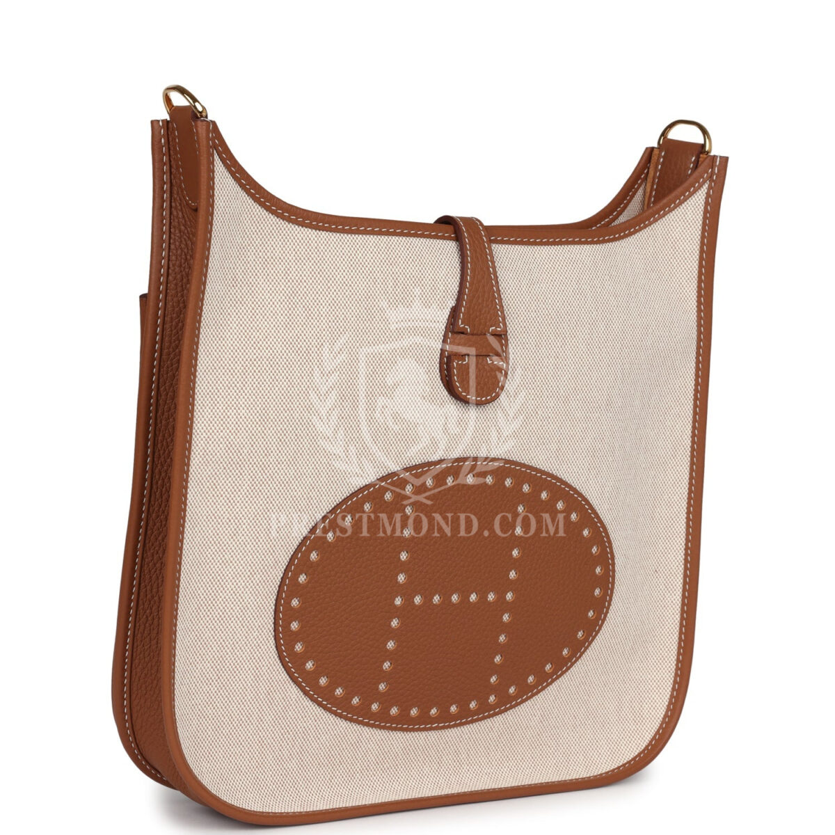 Hermes Evelyne III PM GHW Clemence and Ecru Toile H Canvas GHW — изображение 2