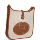 Hermes Evelyne III PM GHW Clemence and Ecru Toile H Canvas GHW