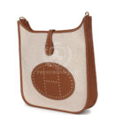 Hermes Evelyne III PM GHW Clemence and Ecru Toile H Canvas GHW