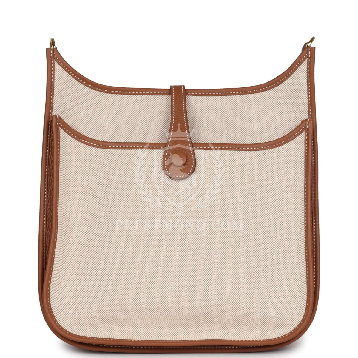 Hermes Evelyne III PM GHW Clemence and Ecru Toile H Canvas GHW — изображение 4