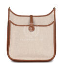 Hermes Evelyne III PM GHW Clemence and Ecru Toile H Canvas GHW