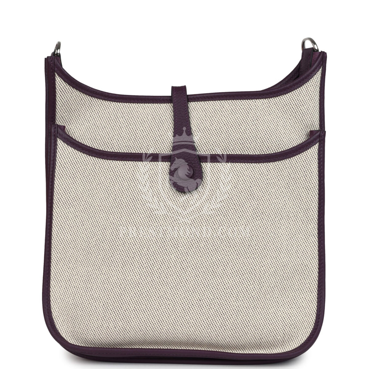 Hermes Evelyne III PM Cassis Clemence and Ecru Toile H PHW — изображение 4