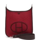 Hermes Neo Evelyne PM Rubis Officier Canvas and Rouge Sellier Swift PHW