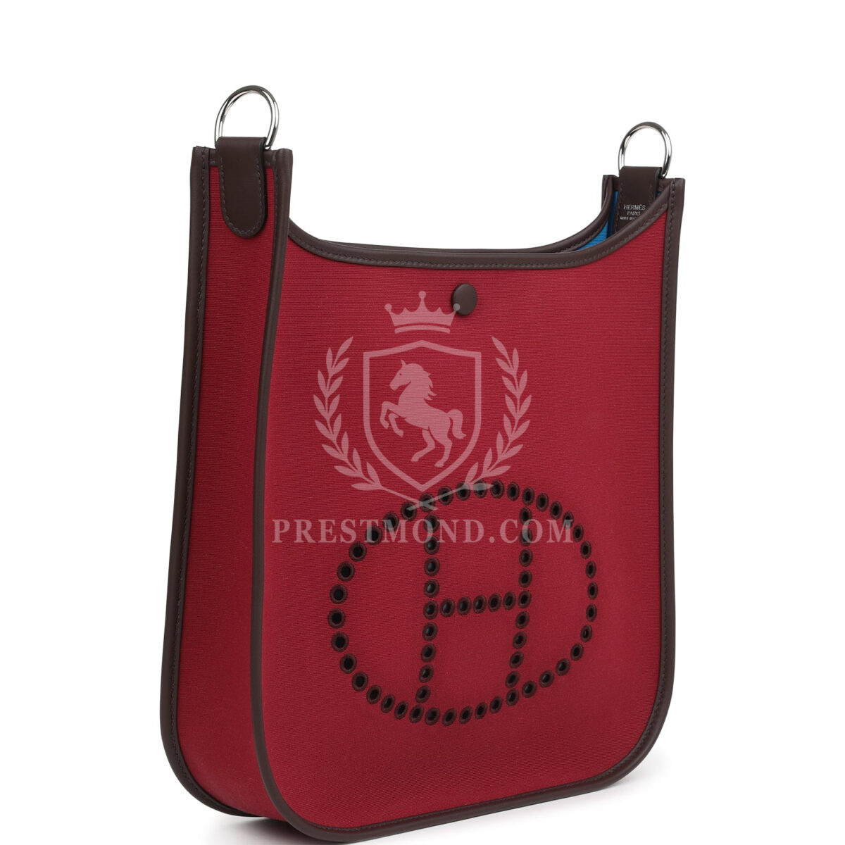 Hermes Neo Evelyne PM Rubis Officier Canvas and Rouge Sellier Swift PHW — изображение 2