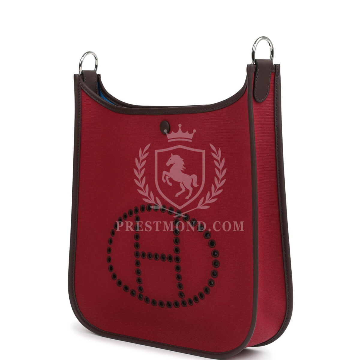 Hermes Neo Evelyne PM Rubis Officier Canvas and Rouge Sellier Swift PHW — изображение 5