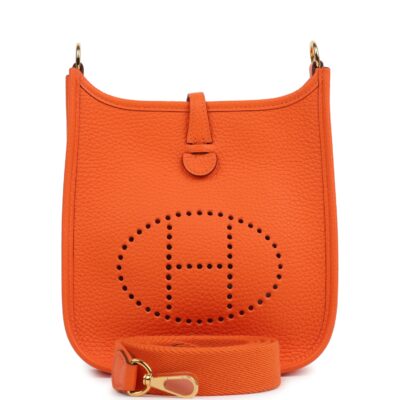 Hermes Evelyne TPM Orange Minium Clemence GHW
