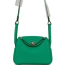 Hermes Mini Lindy Menthe Clemence PHW