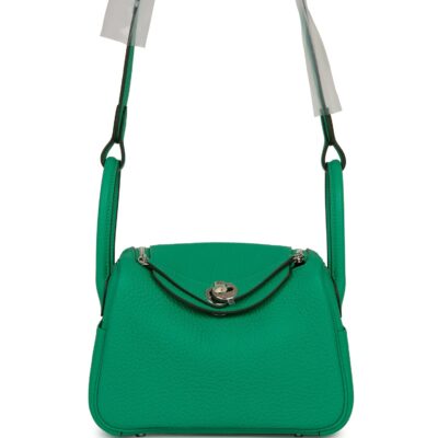 Hermes Mini Lindy Menthe Clemence PHW