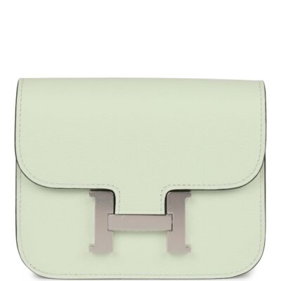 Hermes Constance Slim Wallet Vert Fizz Evercolor PHW
