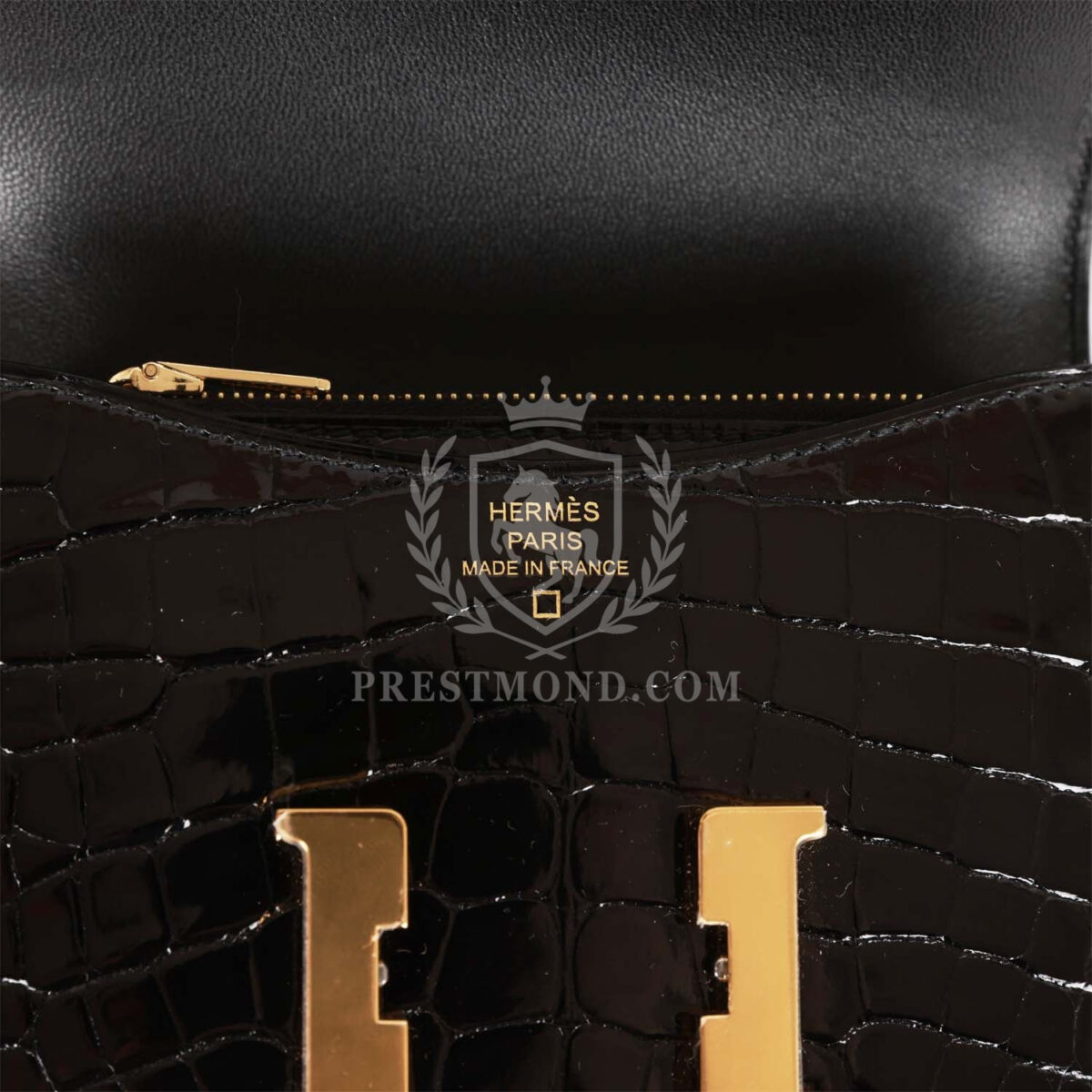 Hermes Constance Slim Wallet Shiny Black Alligator GHW — изображение 8