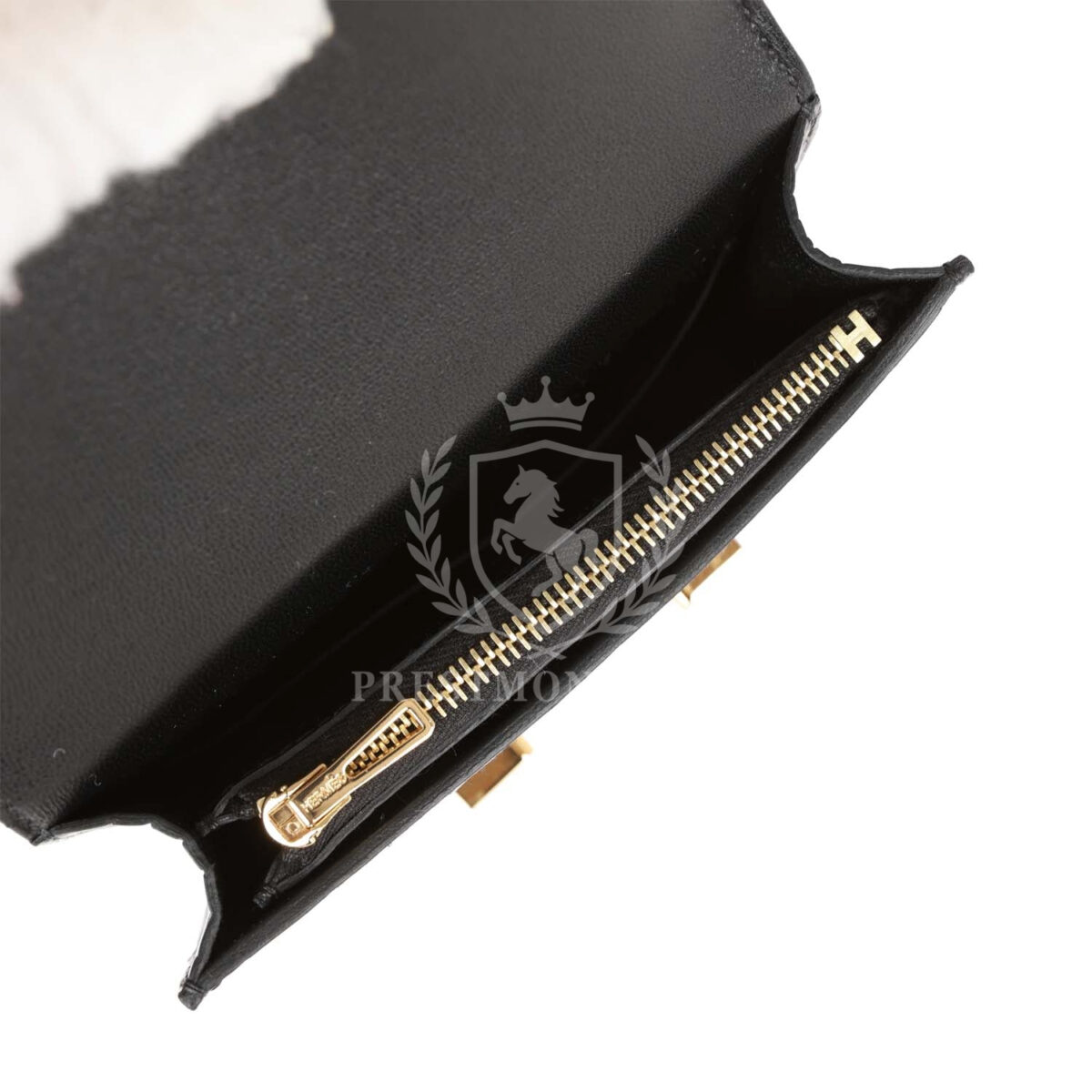 Hermes Constance Slim Wallet Shiny Black Alligator GHW — изображение 9
