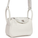 Hermes Mini Lindy White Swift PHW