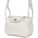 Hermes Mini Lindy White Swift PHW