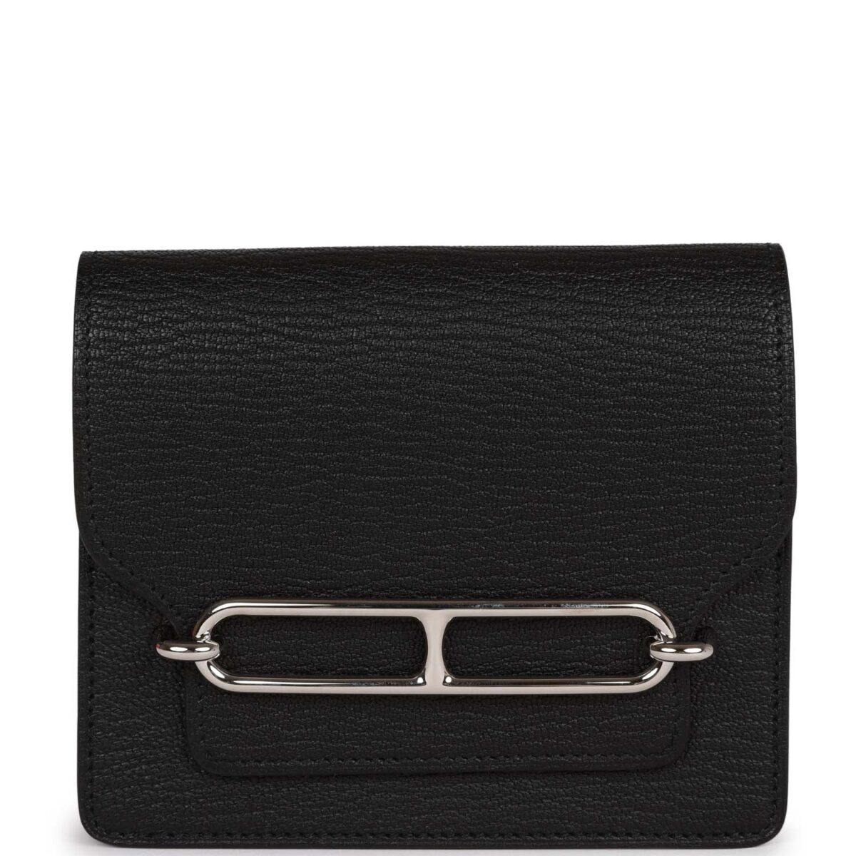 Hermes Roulis Slim Wallet Black Chevre Mysore PHW