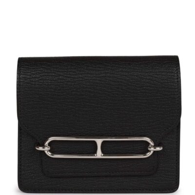 Hermes Roulis Slim Wallet Black Chevre Mysore PHW