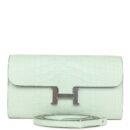 Hermes Constance Wallet To Go Vert D'eau Matte Alligator PHW