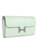 Hermes Constance Wallet To Go Vert D'eau Matte Alligator PHW