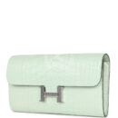 Hermes Constance Wallet To Go Vert D'eau Matte Alligator PHW