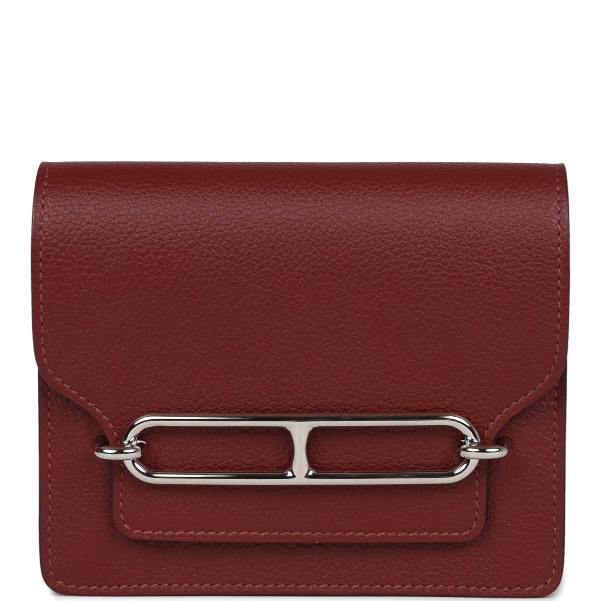 Hermes Roulis Slim Wallet Bi-Color Rouge H/Rose Azalee Evercolor PHW
