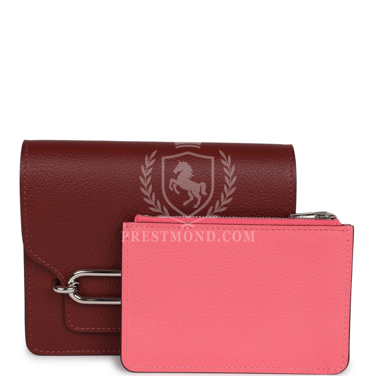 Hermes Roulis Slim Wallet Bi-Color Rouge H/Rose Azalee Evercolor PHW — изображение 7
