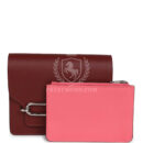 Hermes Roulis Slim Wallet Bi-Color Rouge H/Rose Azalee Evercolor PHW