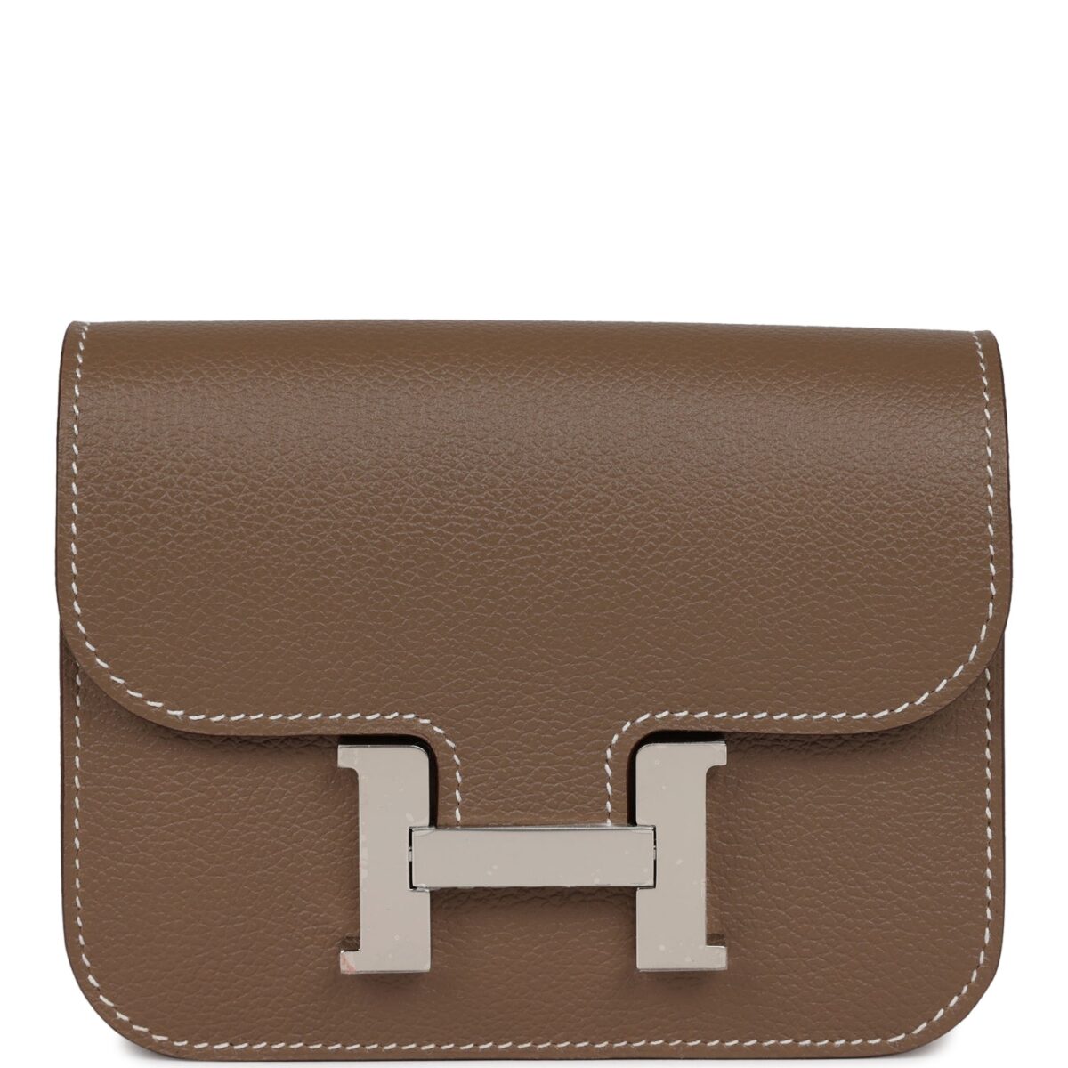 Hermes Constance Slim Wallet Etoupe Evercolor PHW