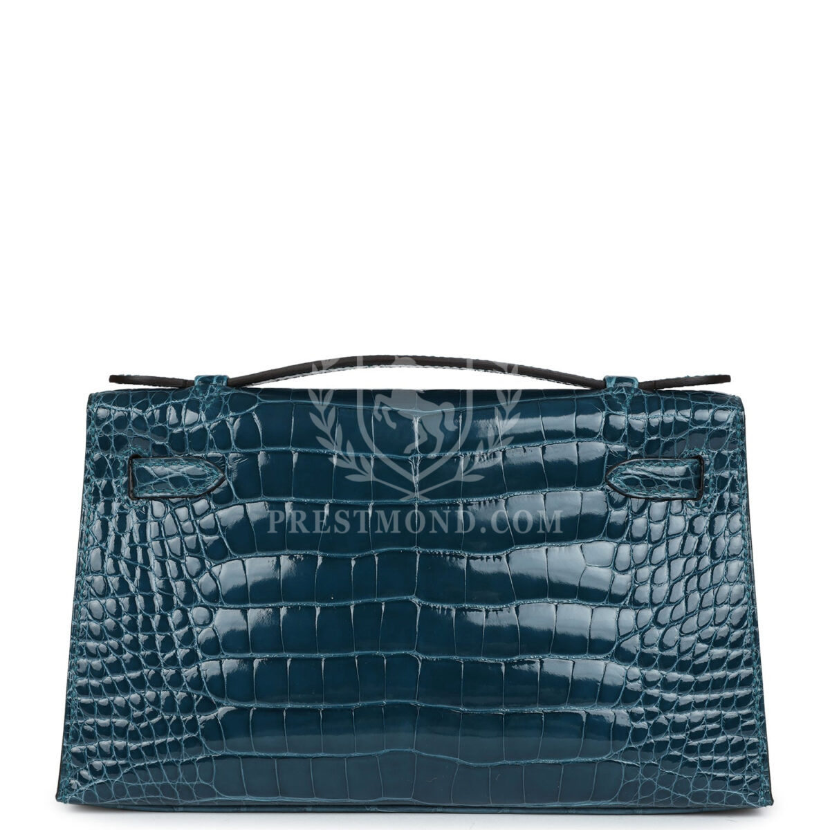 Hermes Kelly Pochette Vert Bosphore Shiny Alligator GHW — изображение 4
