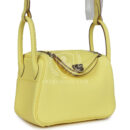 Hermes Mini Lindy Limoncello Clemence PHW
