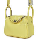 Hermes Mini Lindy Limoncello Clemence PHW