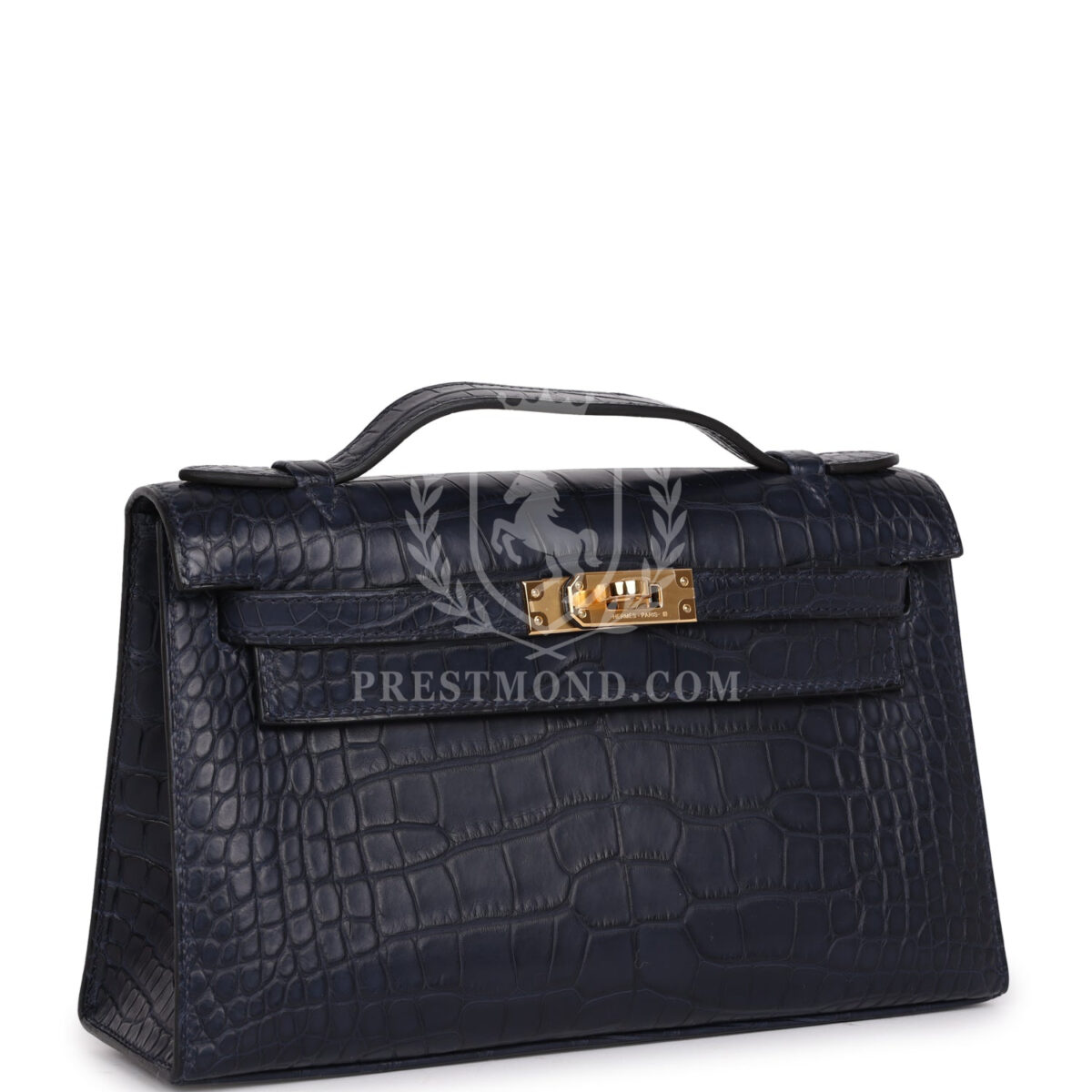 Hermes Kelly Pochette Bleu Indigo Matte Alligator GHW — изображение 2
