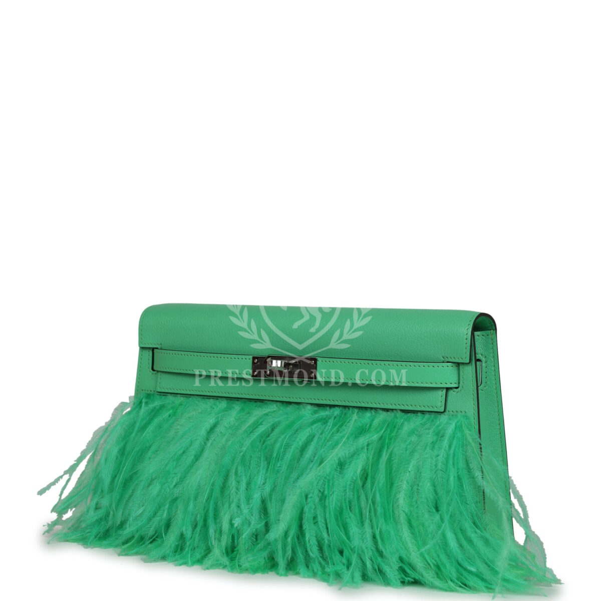 Hermes Kelly Elan Foile Vert Comics Chevre and Ostrich Feather PHW — изображение 5