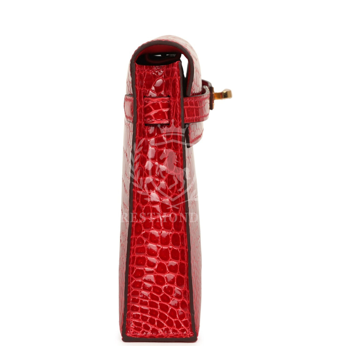 Hermes Kelly Elan Braise Shiny Porosus Crocodile GHW — изображение 3