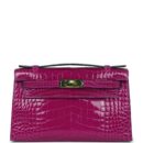 Hermes Kelly Pochette Rose Scheherazade Shiny Alligator GHW