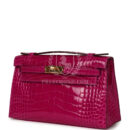 Hermes Kelly Pochette Rose Scheherazade Shiny Alligator GHW