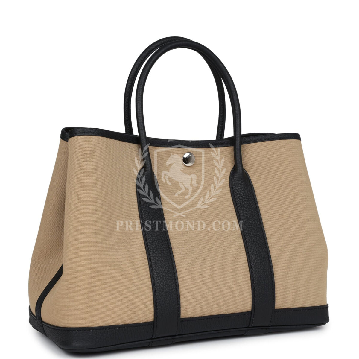 Hermes Garden Party 30 Trench Toile and Black Negonda PHW — изображение 2