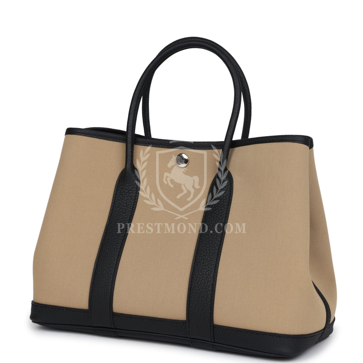 Hermes Garden Party 30 Trench Toile and Black Negonda PHW — изображение 5