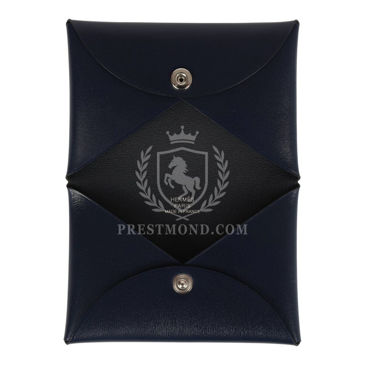 Hermes Calvi Card Holder Bleu Abysse Box PHW — изображение 7