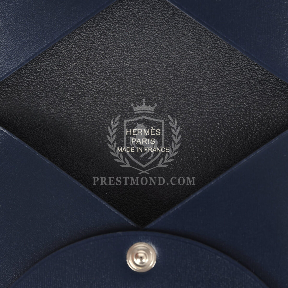 Hermes Calvi Card Holder Bleu Abysse Box PHW — изображение 8